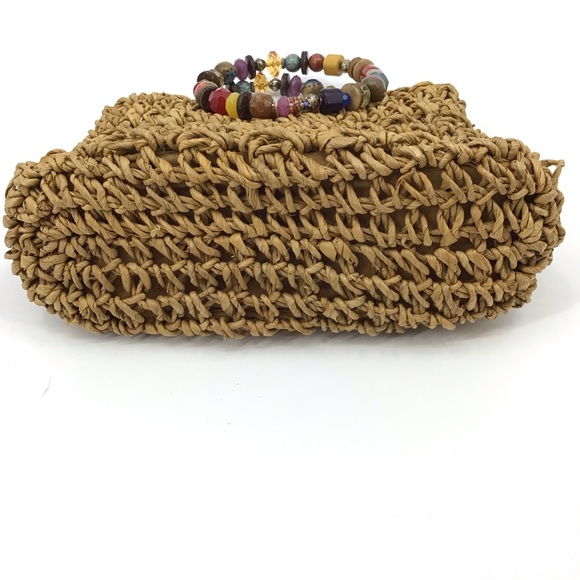 Cappelli Straworld Straw Bejeweled Handles Purse - Picture 9 of 16